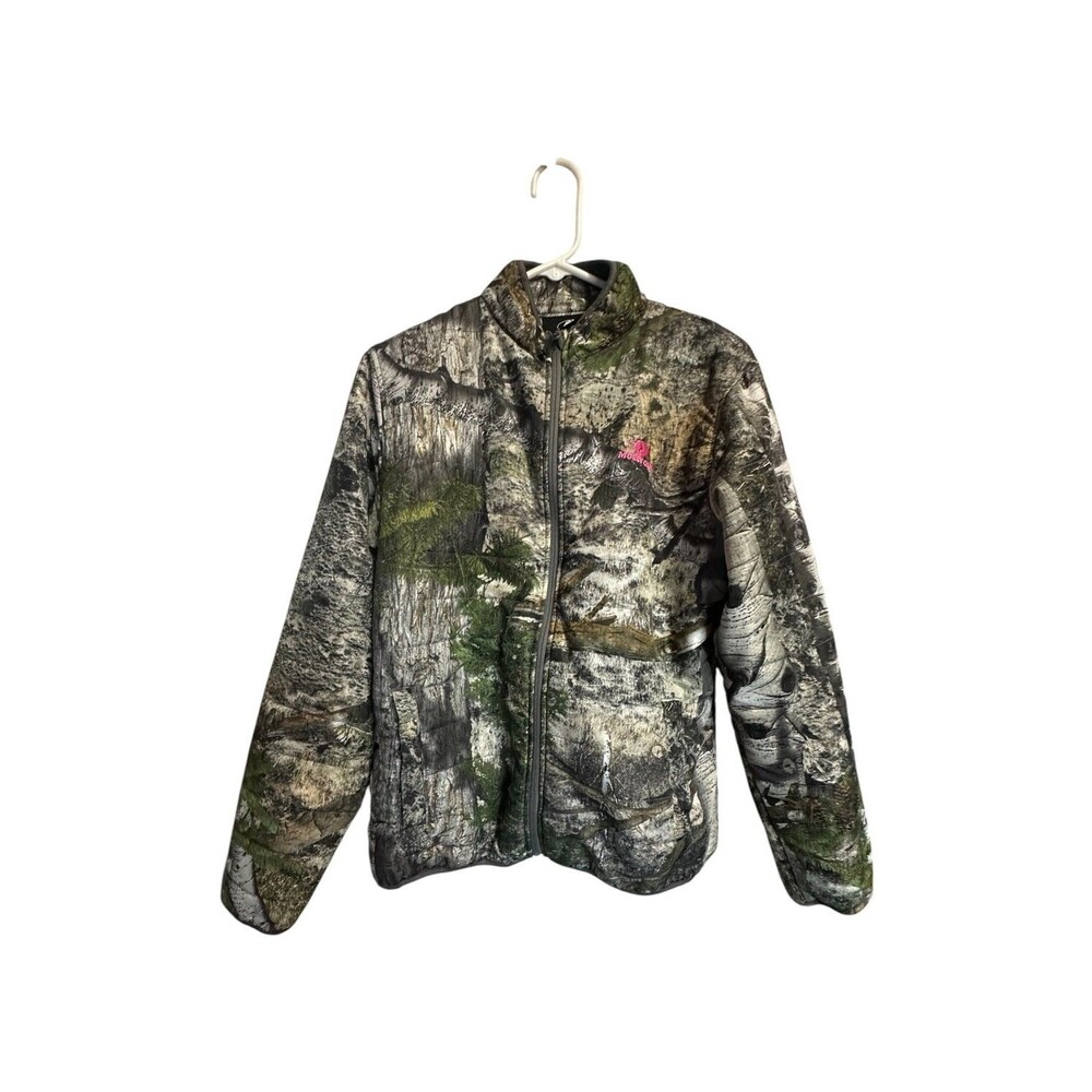 Mossy Oak Camouflage Puffer Jacket Youth Sz Large 12/14 Long Sleeve Full Zip